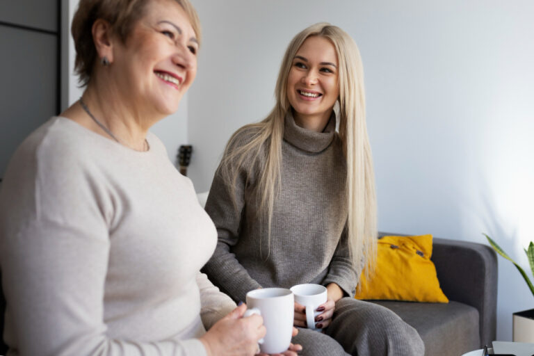 live-in care in Lichfield, young carer with elderly lady